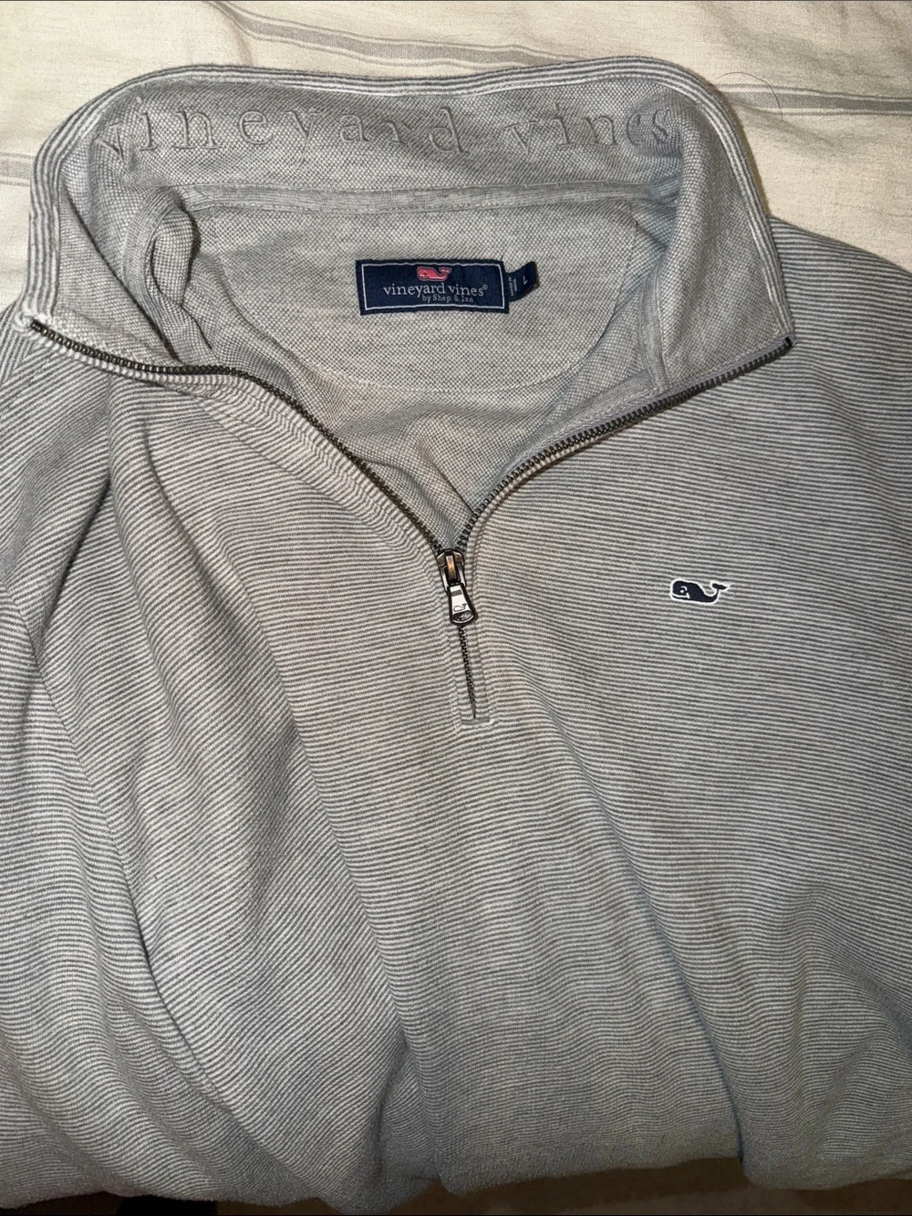 Vineyard Vines Light Gray Quarter-Zip Pullover